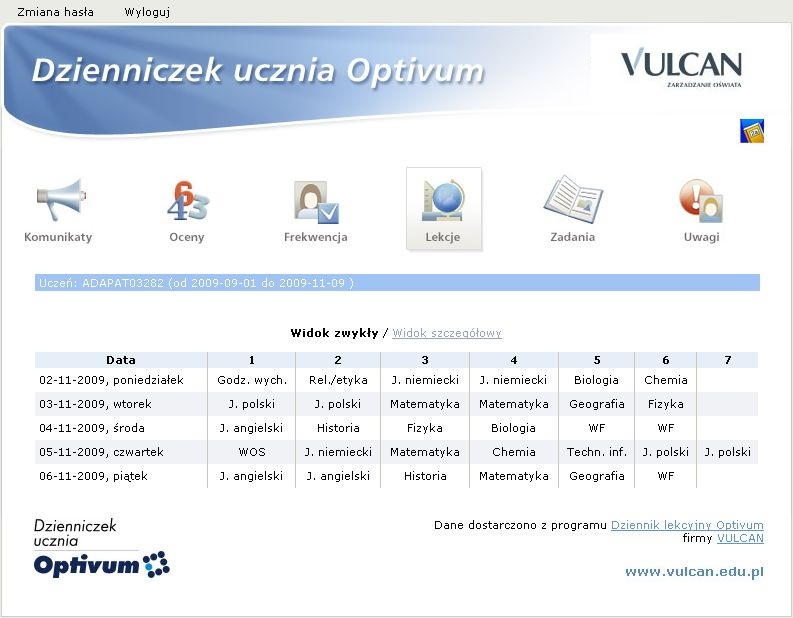 Uonetplus Vulcan Net Pl Plonsk Witryna internetowa